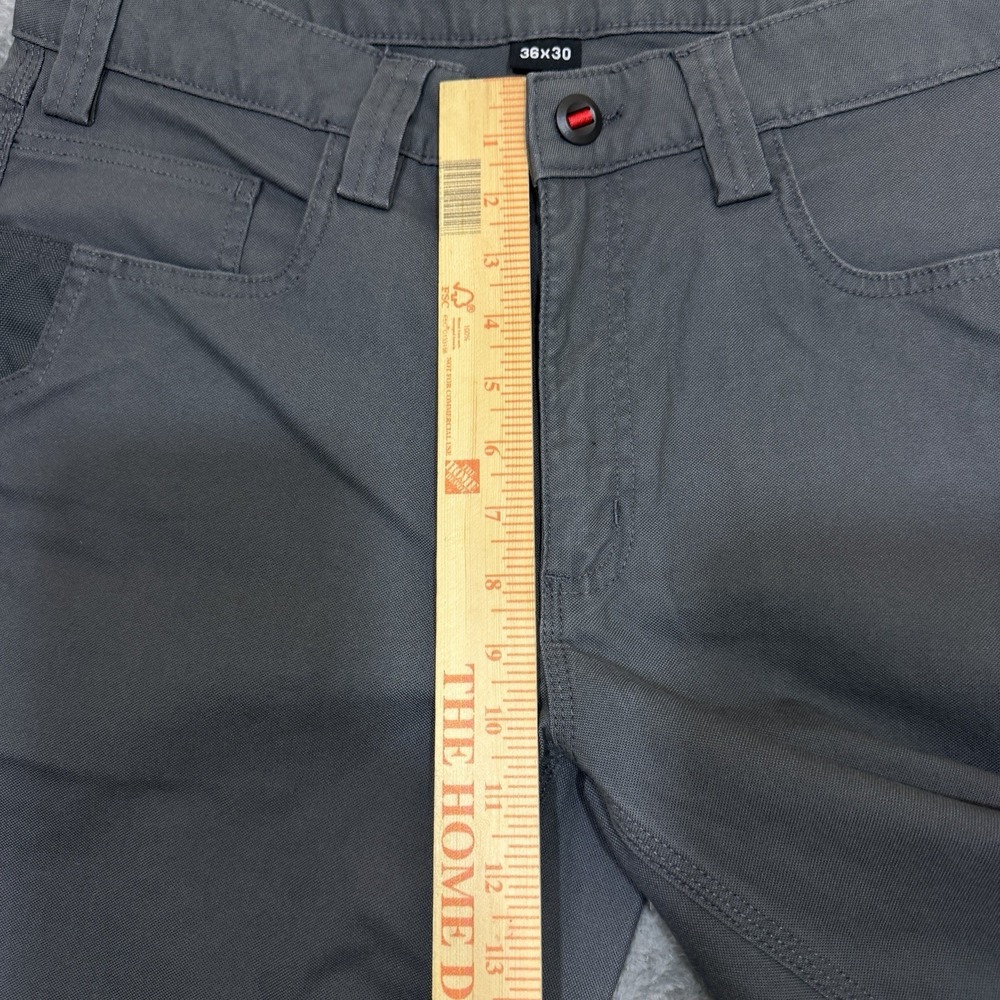Milwaukee Work Pants Mens 36x30 Canvas FreeFlex Workwear Gray Utility Pockets - Picture 4 of 13